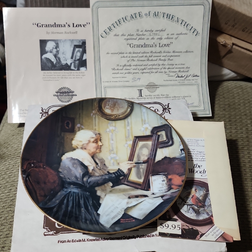Norman Rockwell 'Grandma's Love' Decorative Plate. The # 2nd Plate.